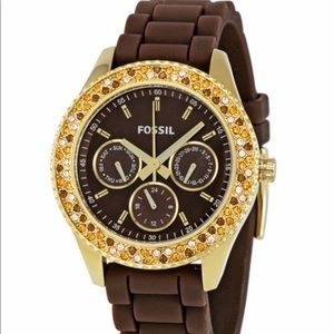 Fossil Watch - brown and gold